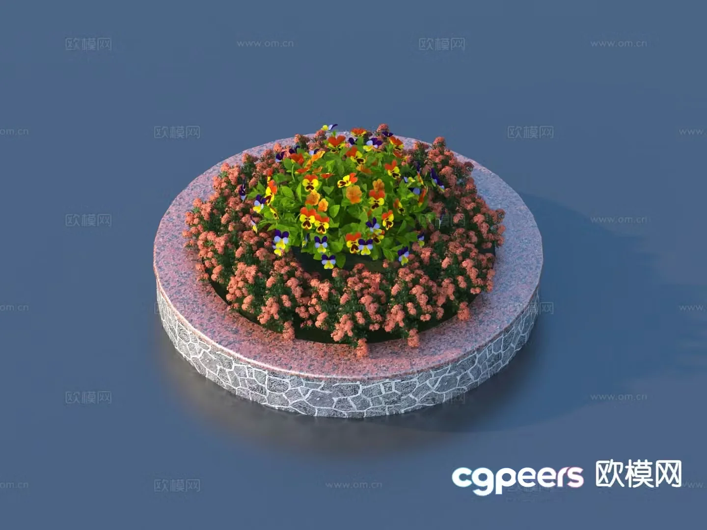 Flower pond flower bed seat landscape sketch 3d model