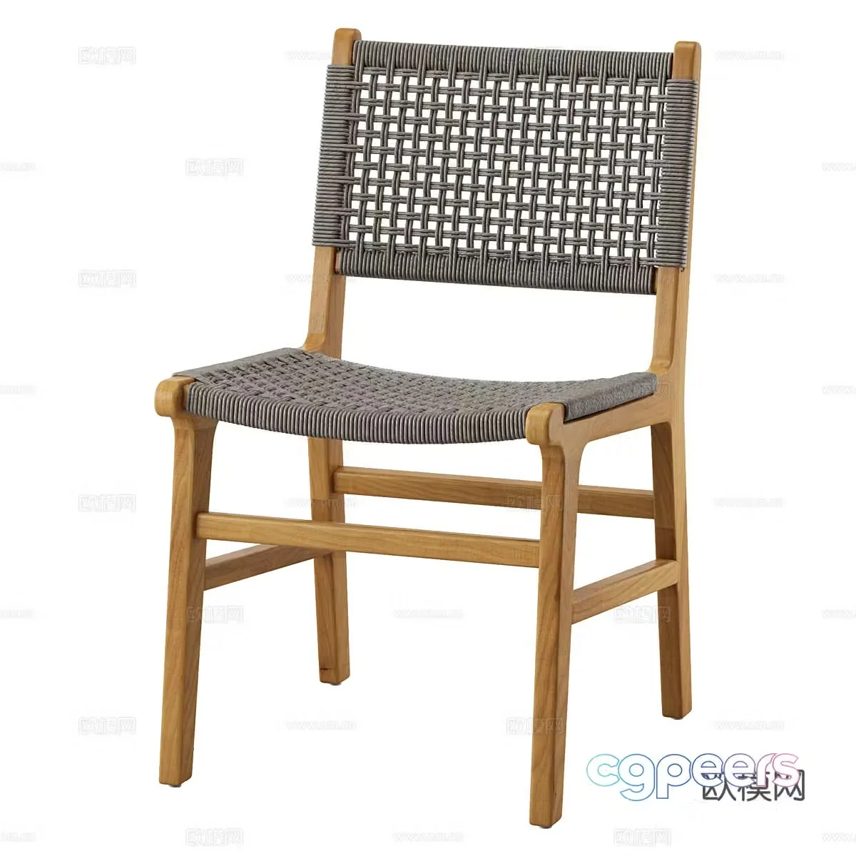 Nordic simple single chair chair simple chair rattan chair casual chair stool 3d model