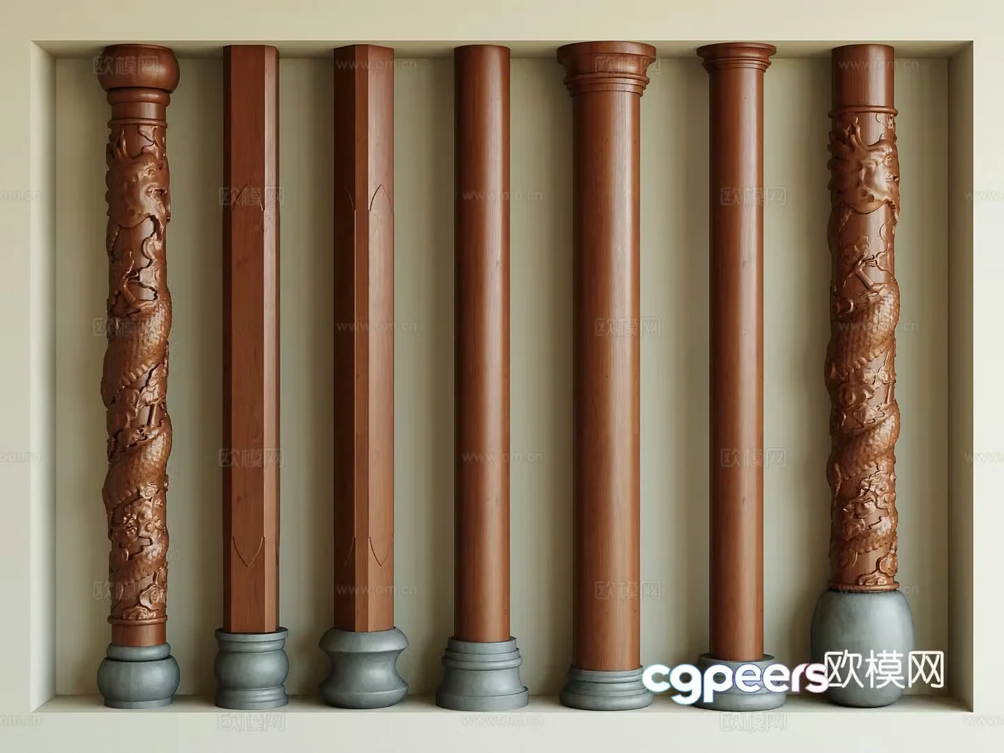 New Chinese column 3D model