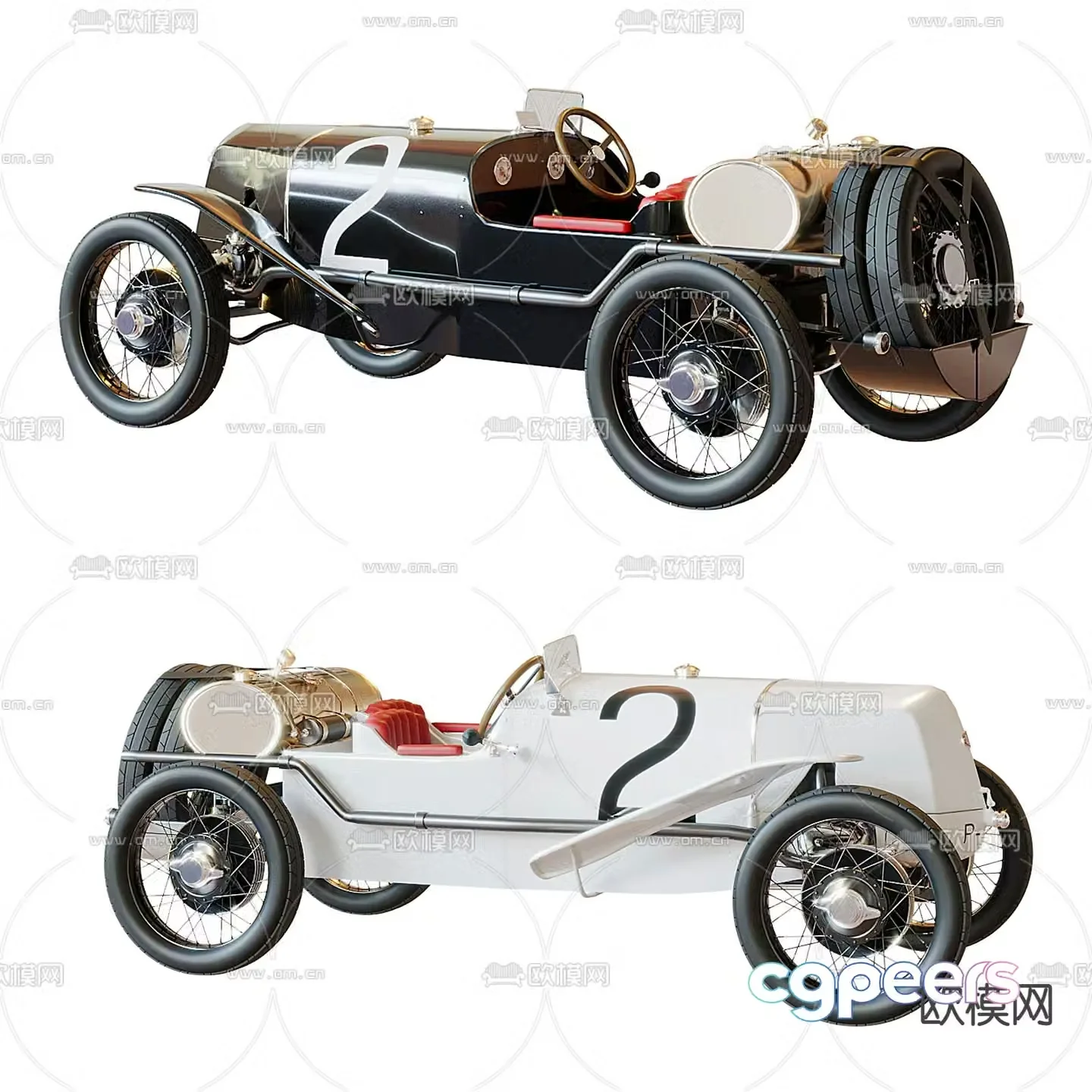 Modern retro children’s toy car 3d model