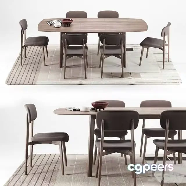 3ds Max Free – Calligaris Cream Table + Stockholm Chair