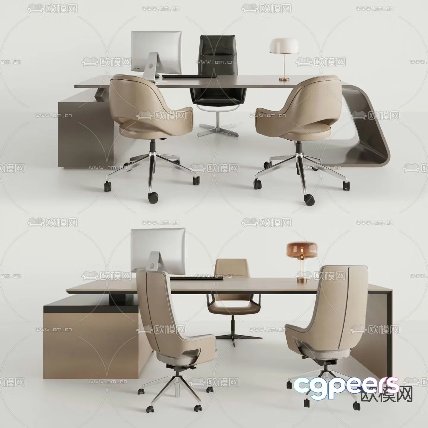 Executive desk boss desk office desk executive desk 3d model