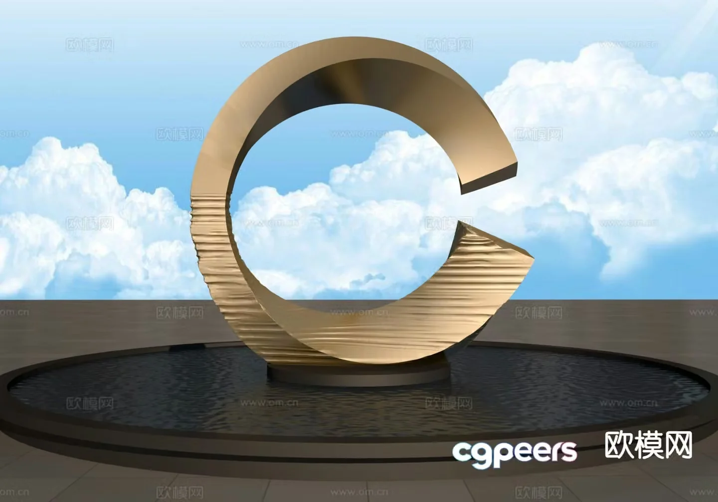Ring sculpture urban sculpture 3d model