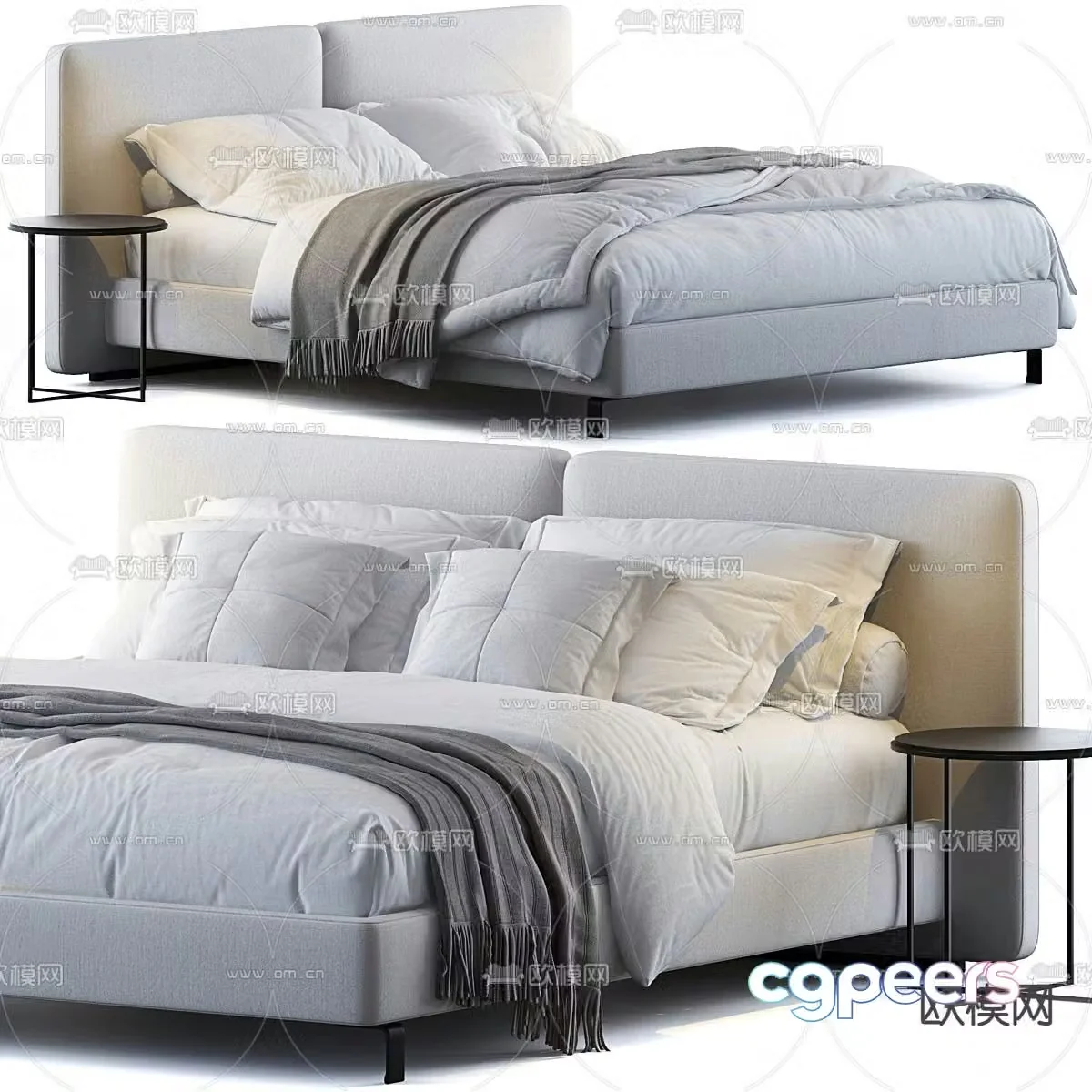 Pertica double bed 3d model