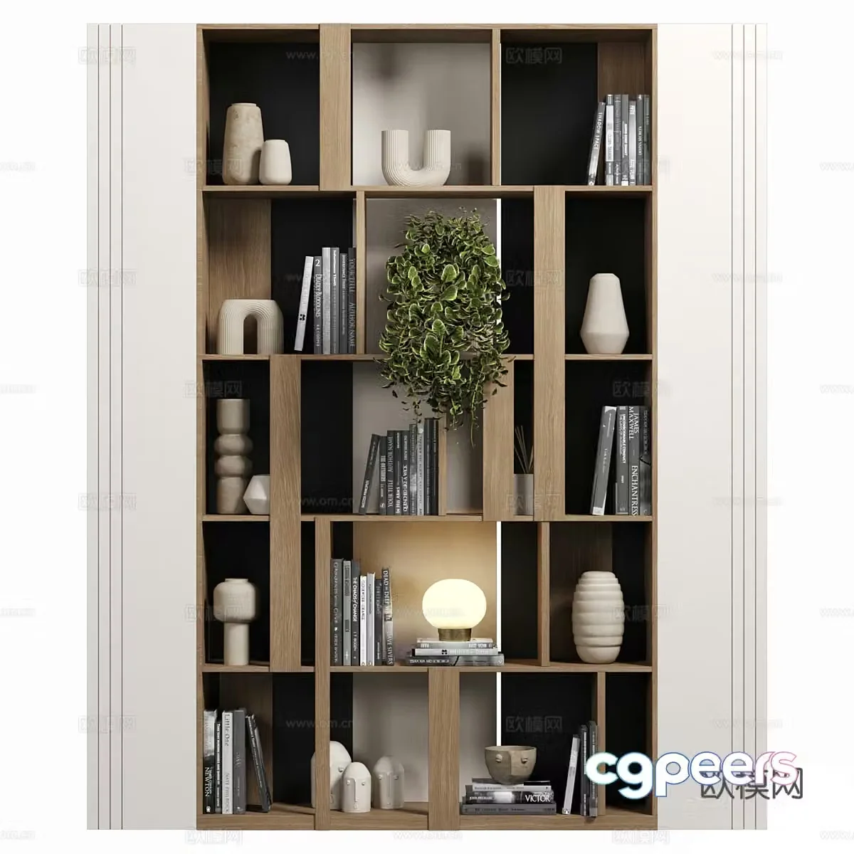 Modern decorative cabinet bookcase 3d model