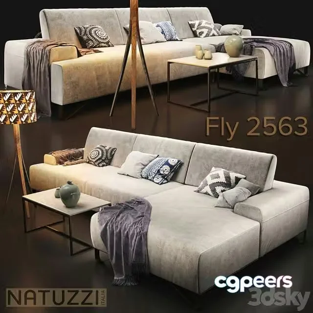 3ds Max Free – Sofa natuzzi Fly 2563
