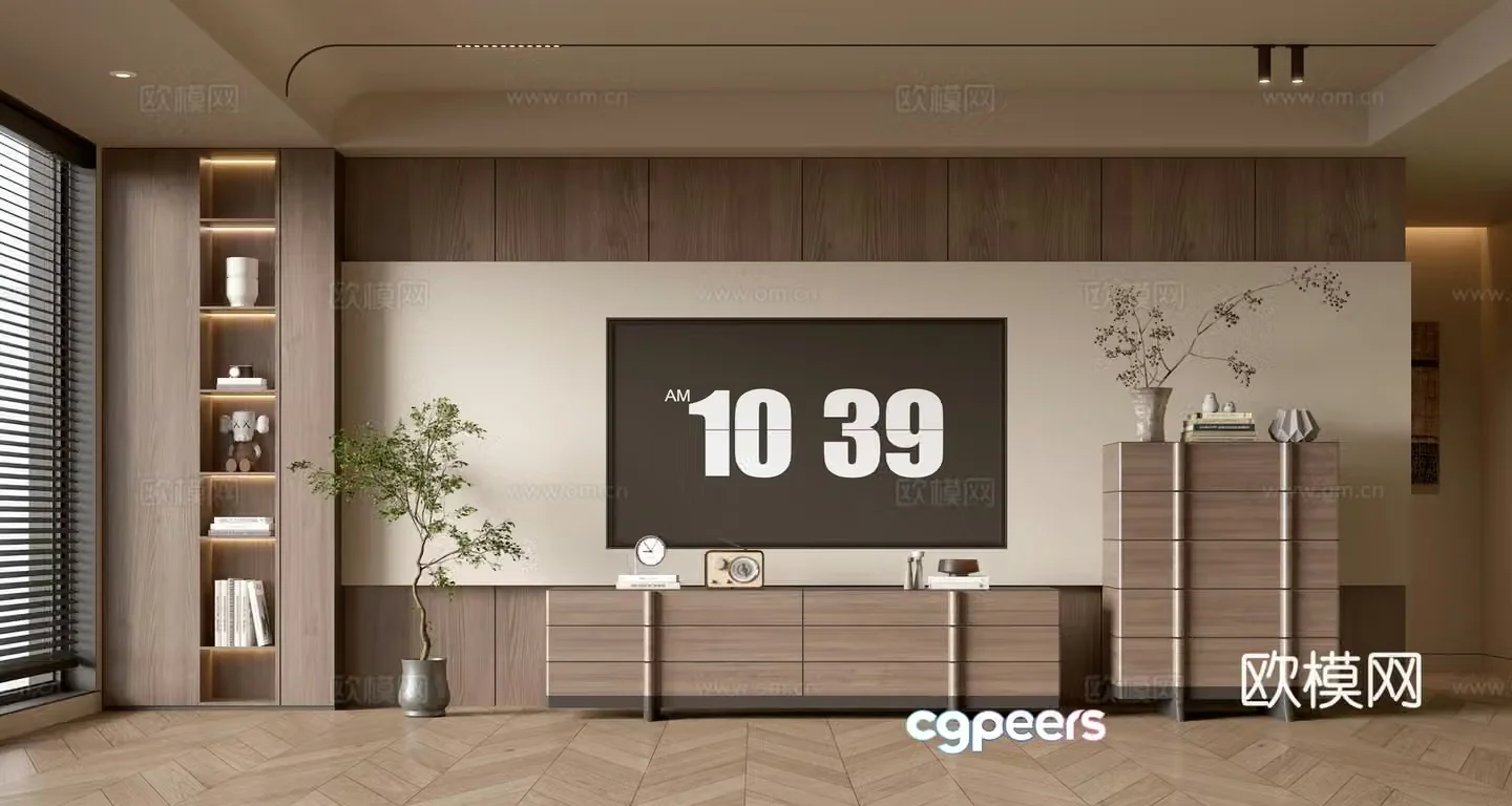 Wasabi TV background wall 3d model