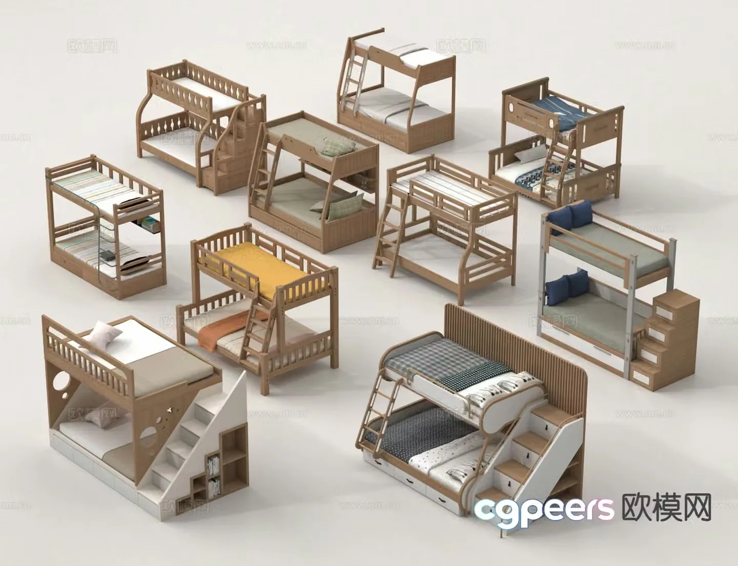 Bunk bed children’s bed bunk bed 3d model