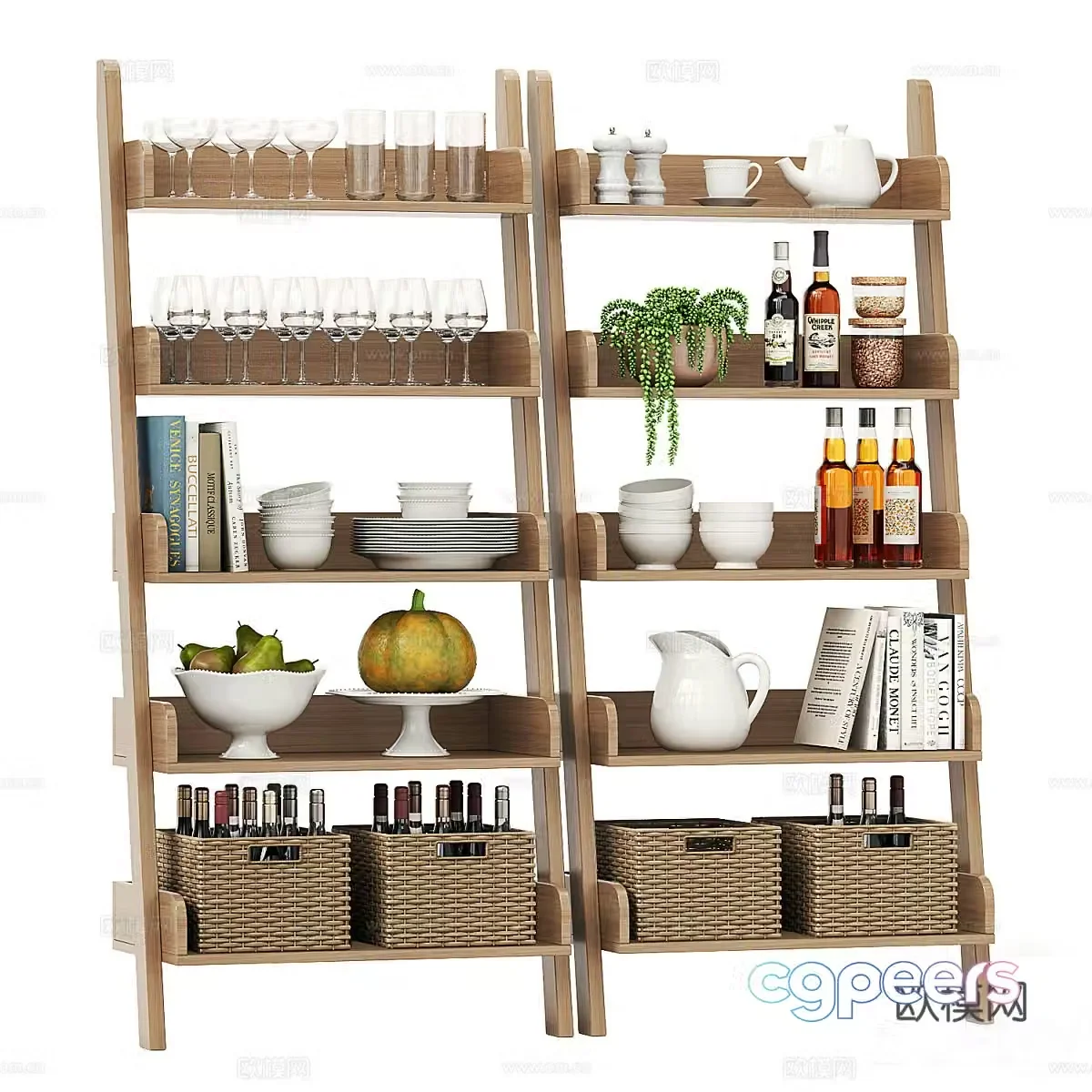 Pottery Barn Studio Bookshelf Ladder 3D Model