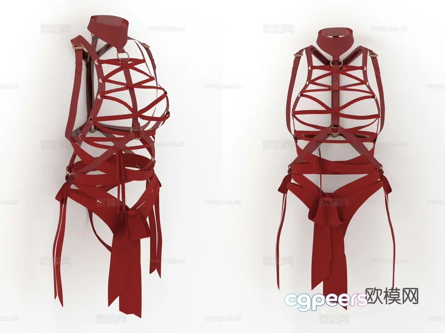Rope art tied clothing sex clothing buckle female clothing women’s clothing 3d model