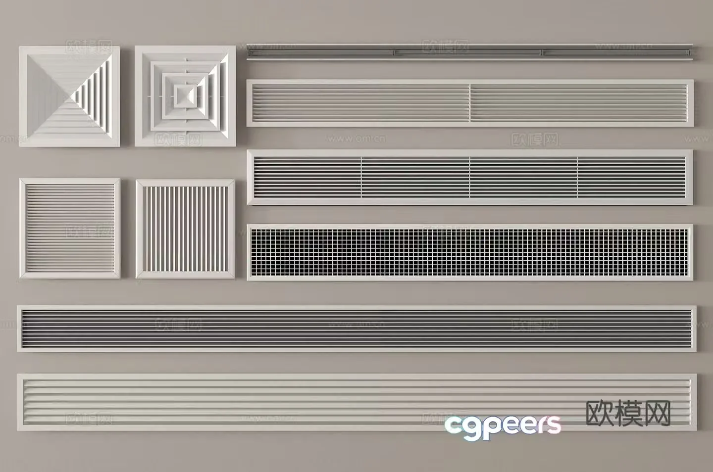 Air conditioning air outlet exhaust 3D model