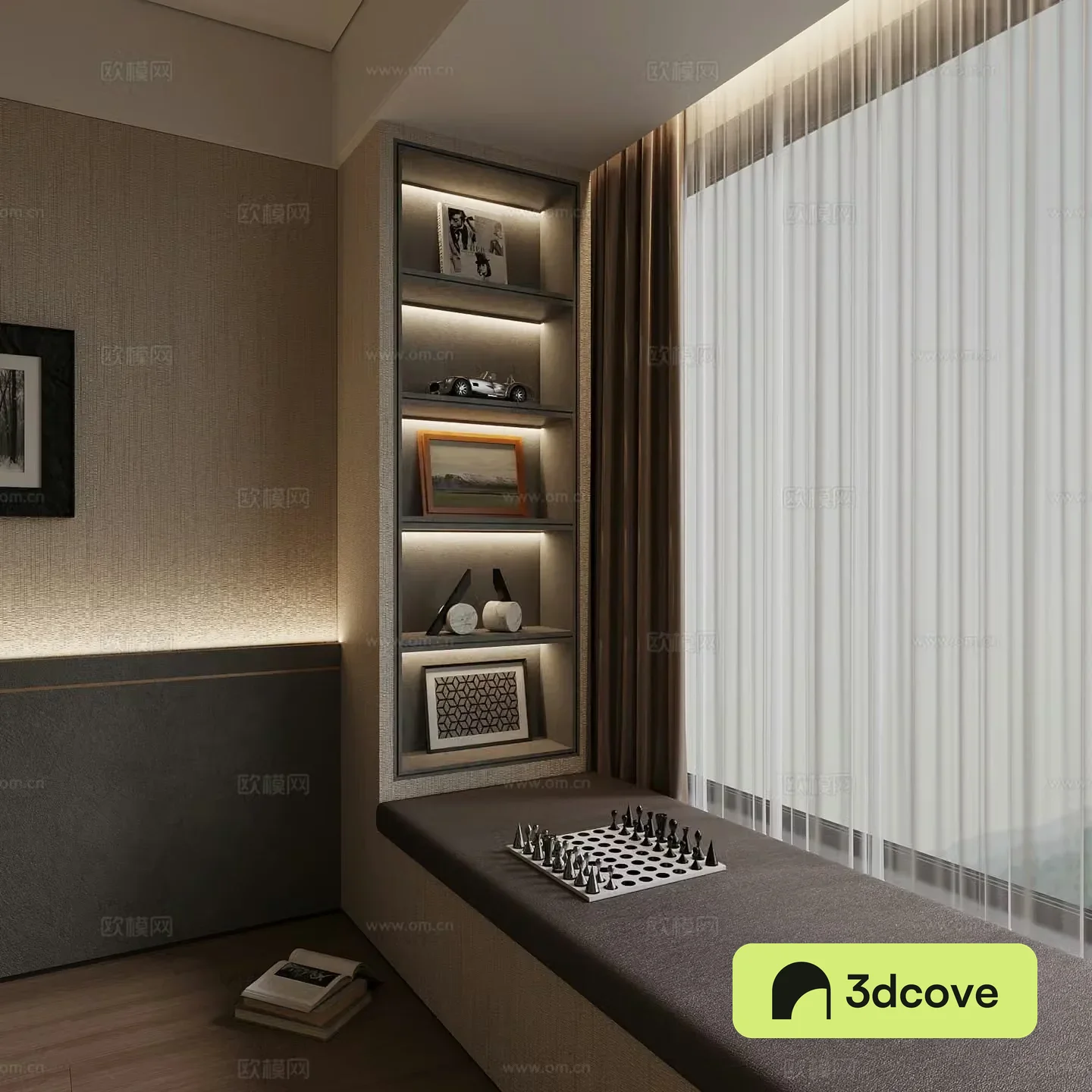 Modern bay window cabinet