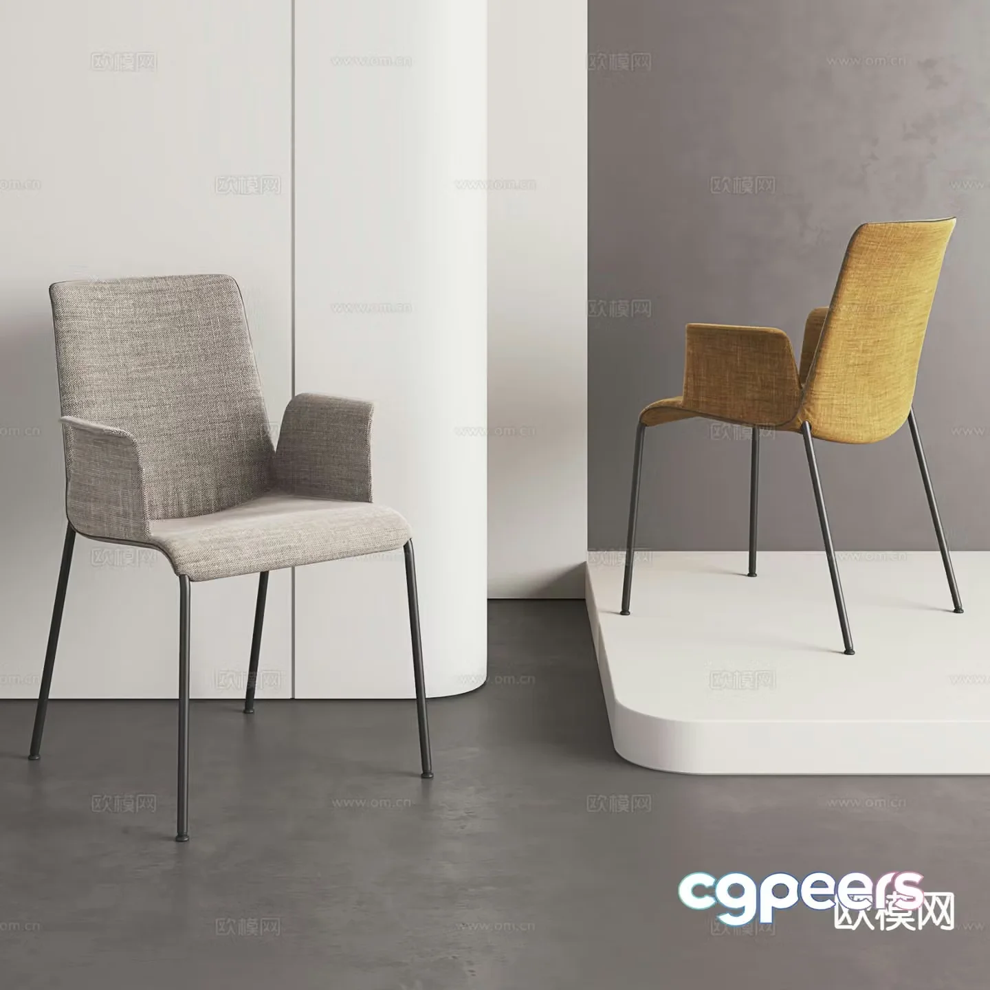 Modern chair dining chair 3d model
