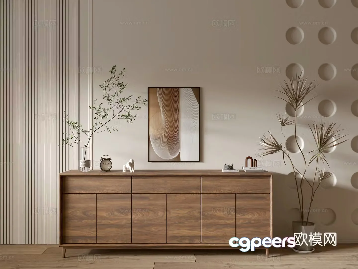 Modern wood grain cabinet ins wind minimalist wind cabinet whole cabinet sideboard balcony cabinet storage 3D model