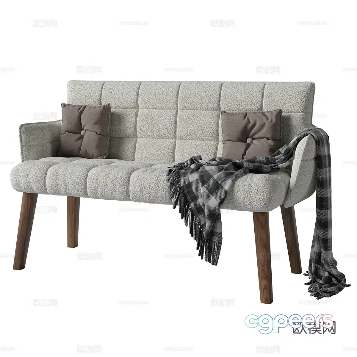 3d model of double sofa