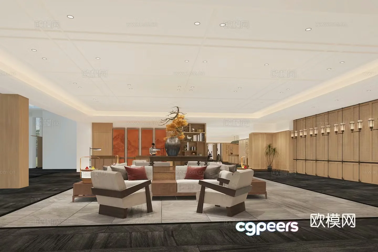 New Chinese hotel hall 3D model