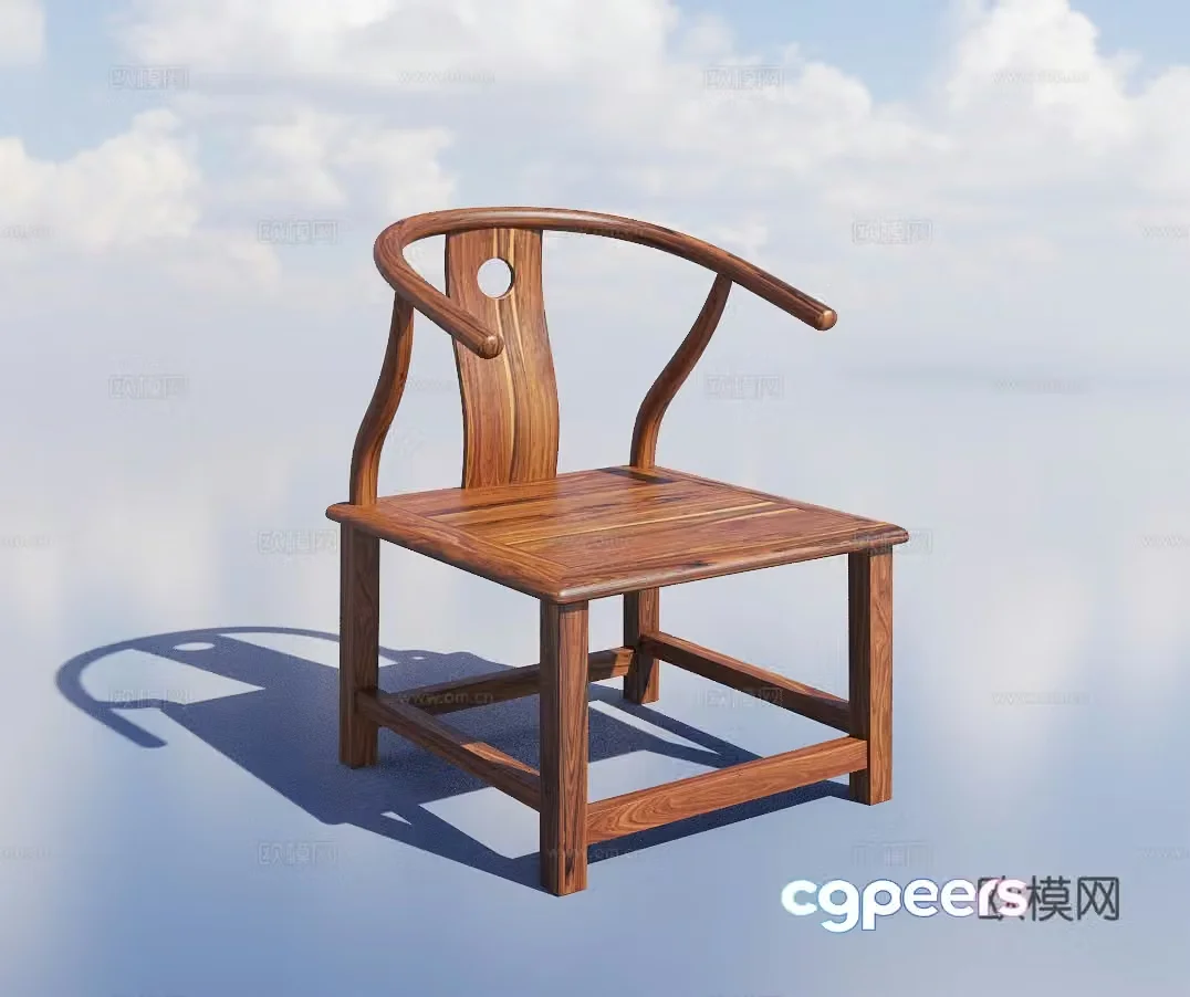 New Chinese style chair arm chair dining chair 3d model