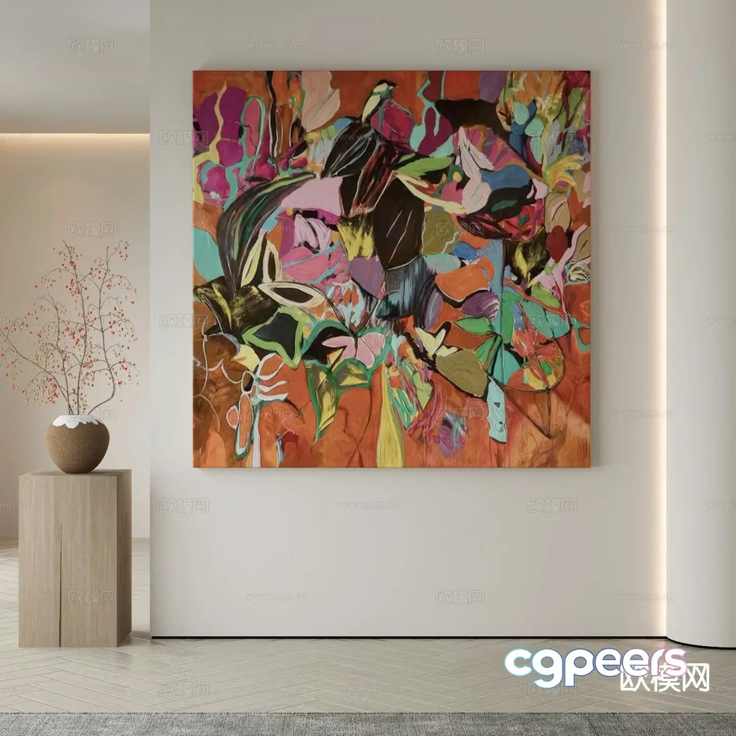 Modern art painting decorative painting 3d model