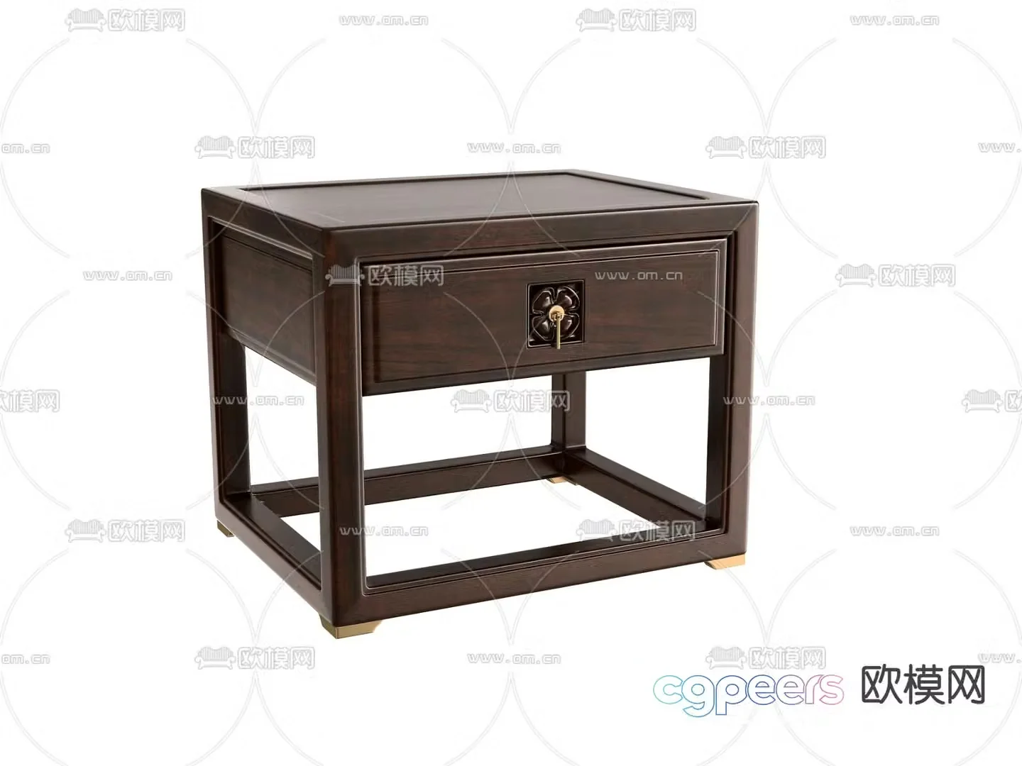 New Chinese style bedside table 3d model