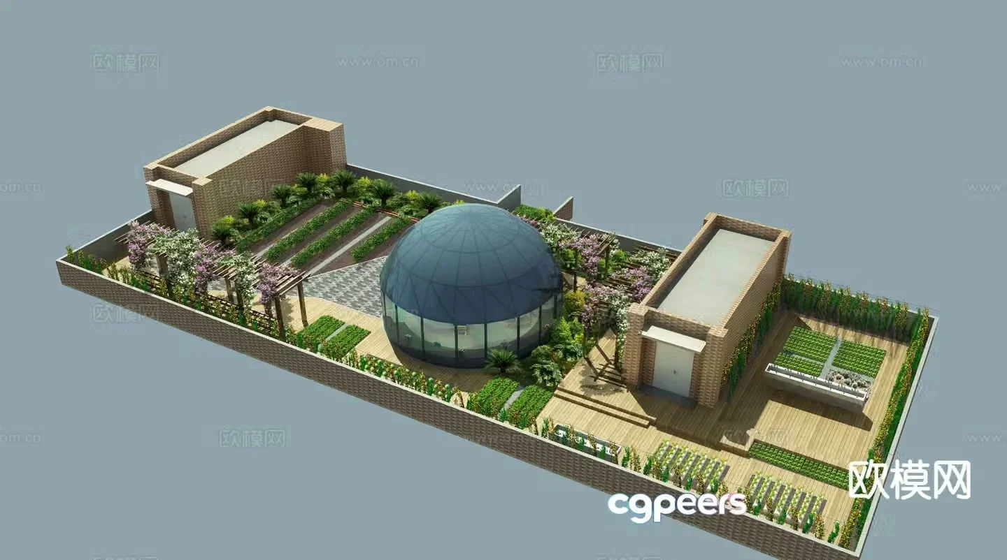 Modern garden vegetable garden 3d model