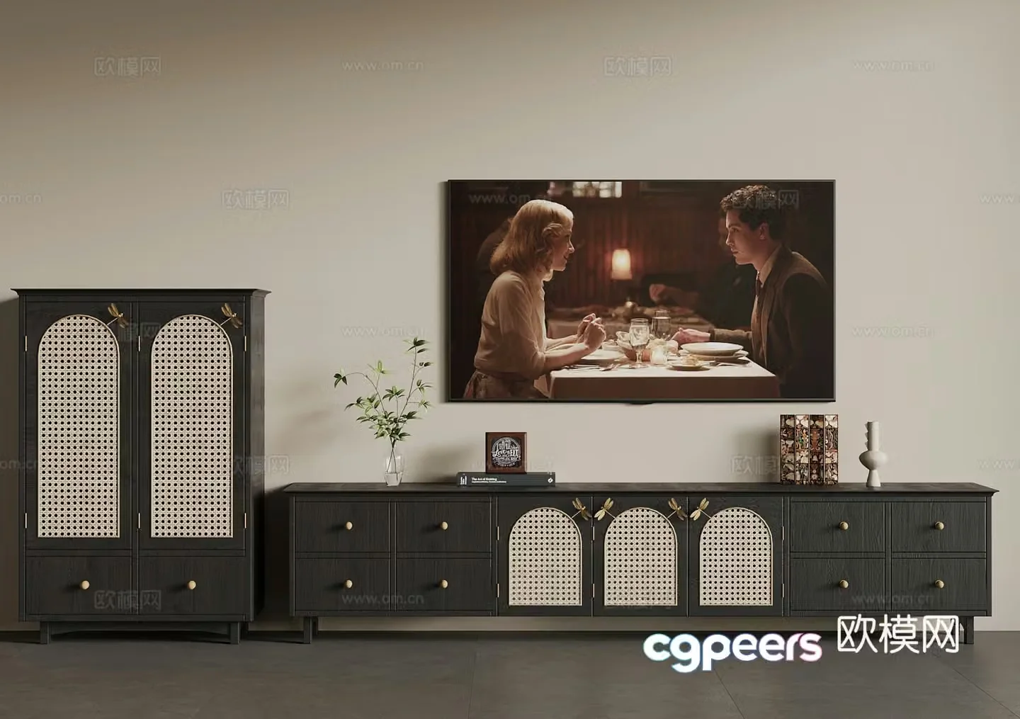 French TV cabinet 3d model