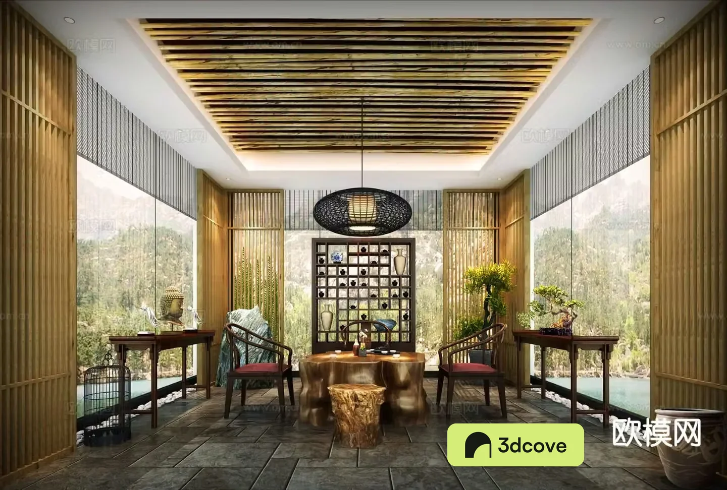 New Chinese style tea room villa tea room