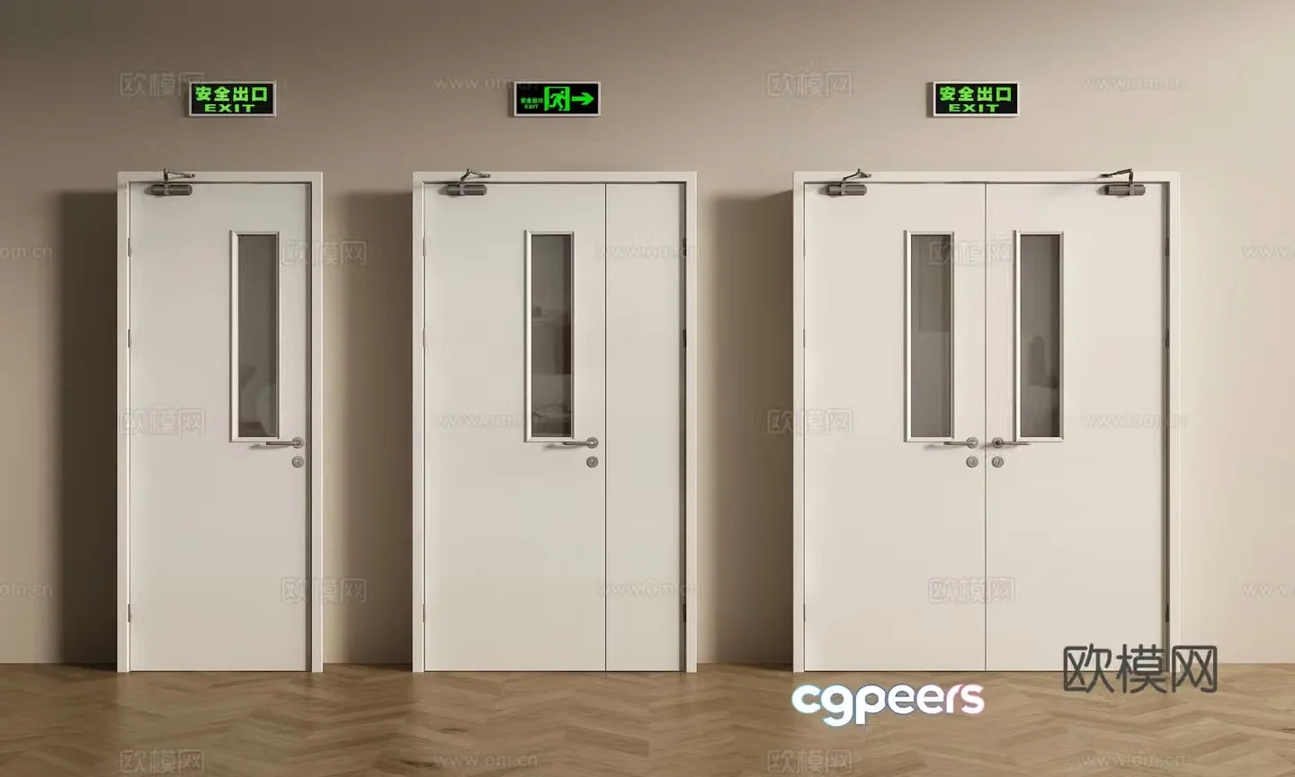 Modern fire door Fire door Double door Mother and child door Single door 3D model