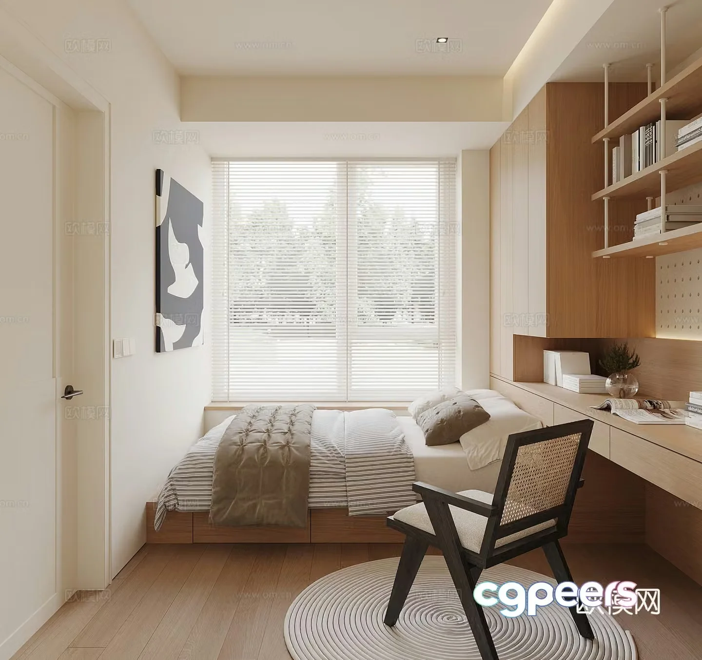 Modern tatami bedroom 3d model