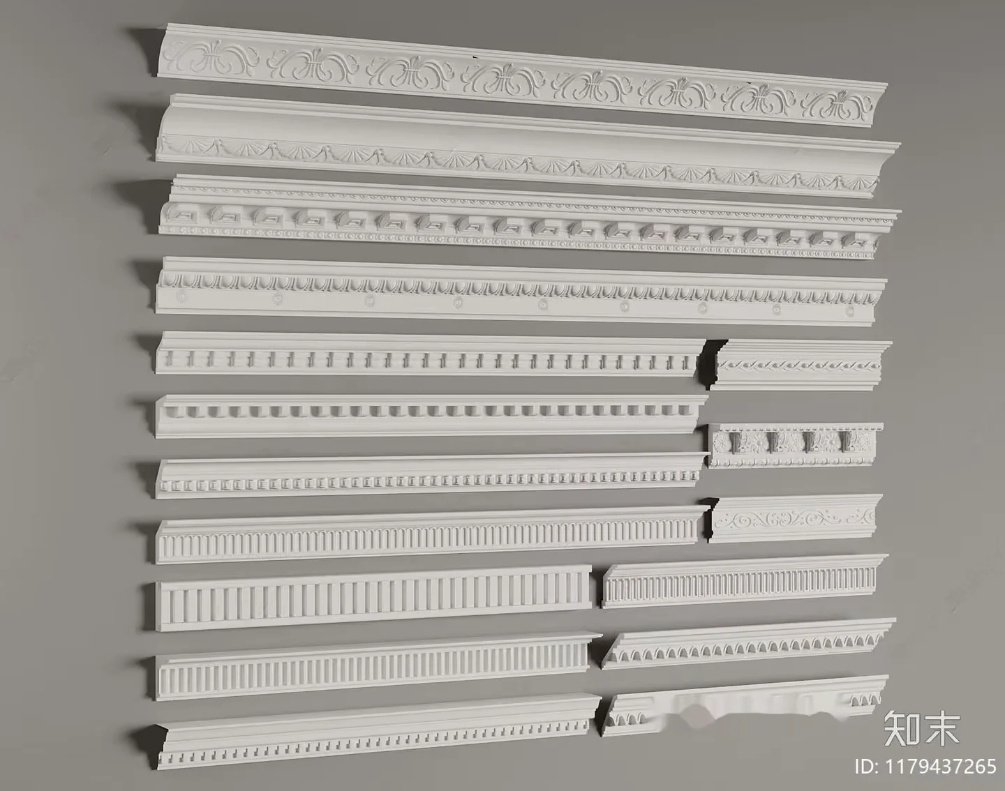 A Collection Of Decorative Molding 3D Model – 5174 – VRAY Render