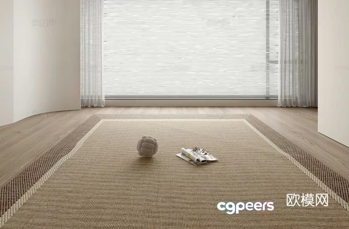 Modern carpet blinds curtain screen 3d model