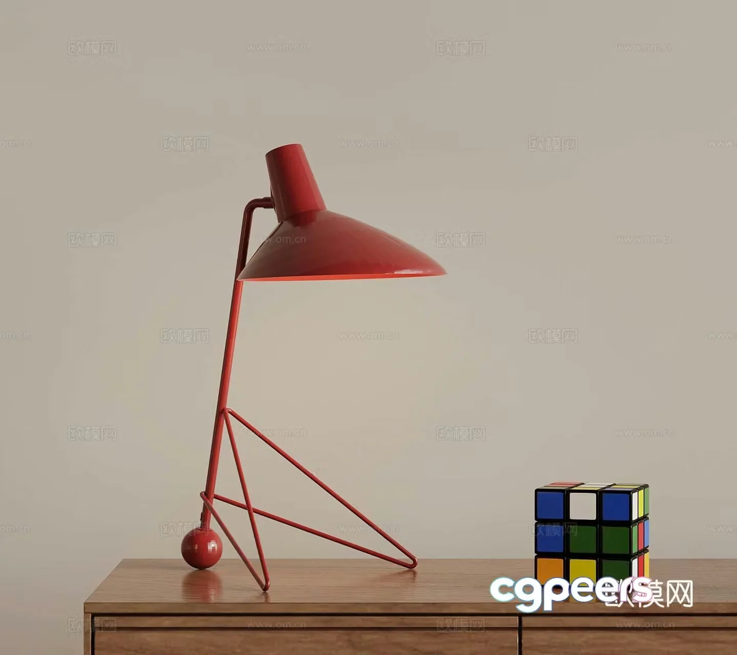 Modern desk lamp Rubik’s Cube 3D model