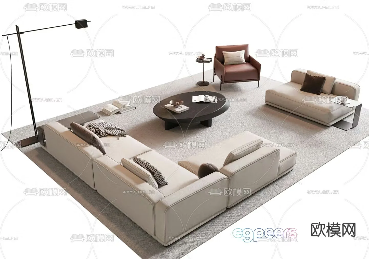 Modern sofa modular sofa 3d model