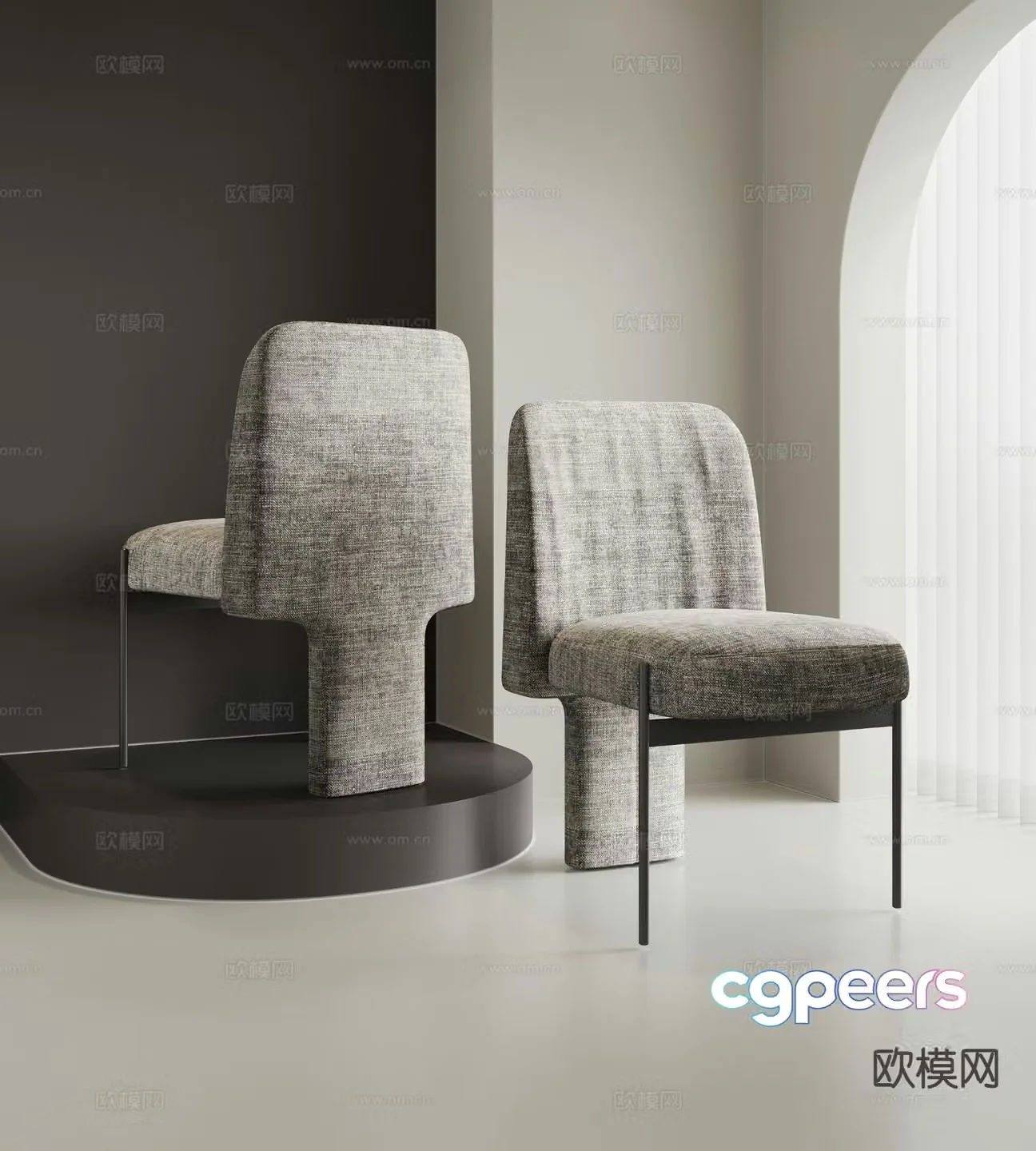 Modern single chair dining chair chair 3d model