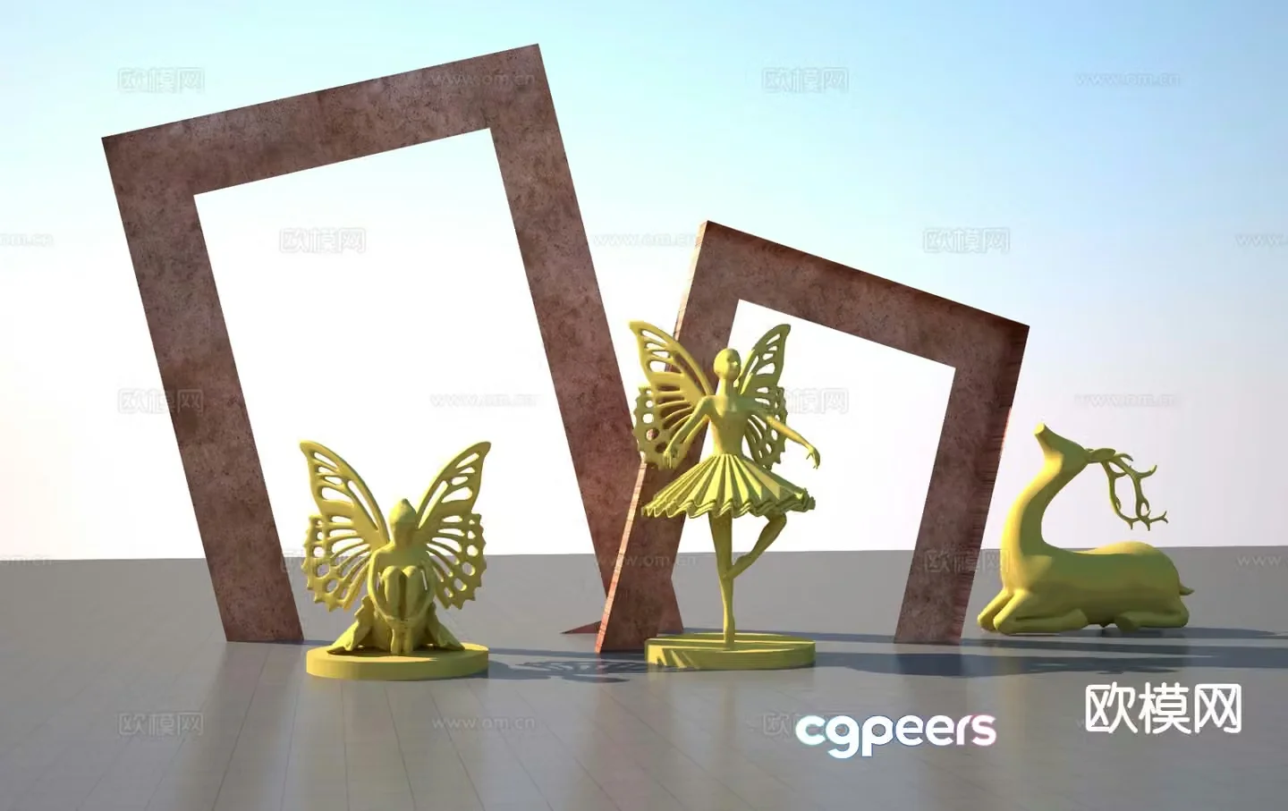 Simple ballet sculpture 3d model