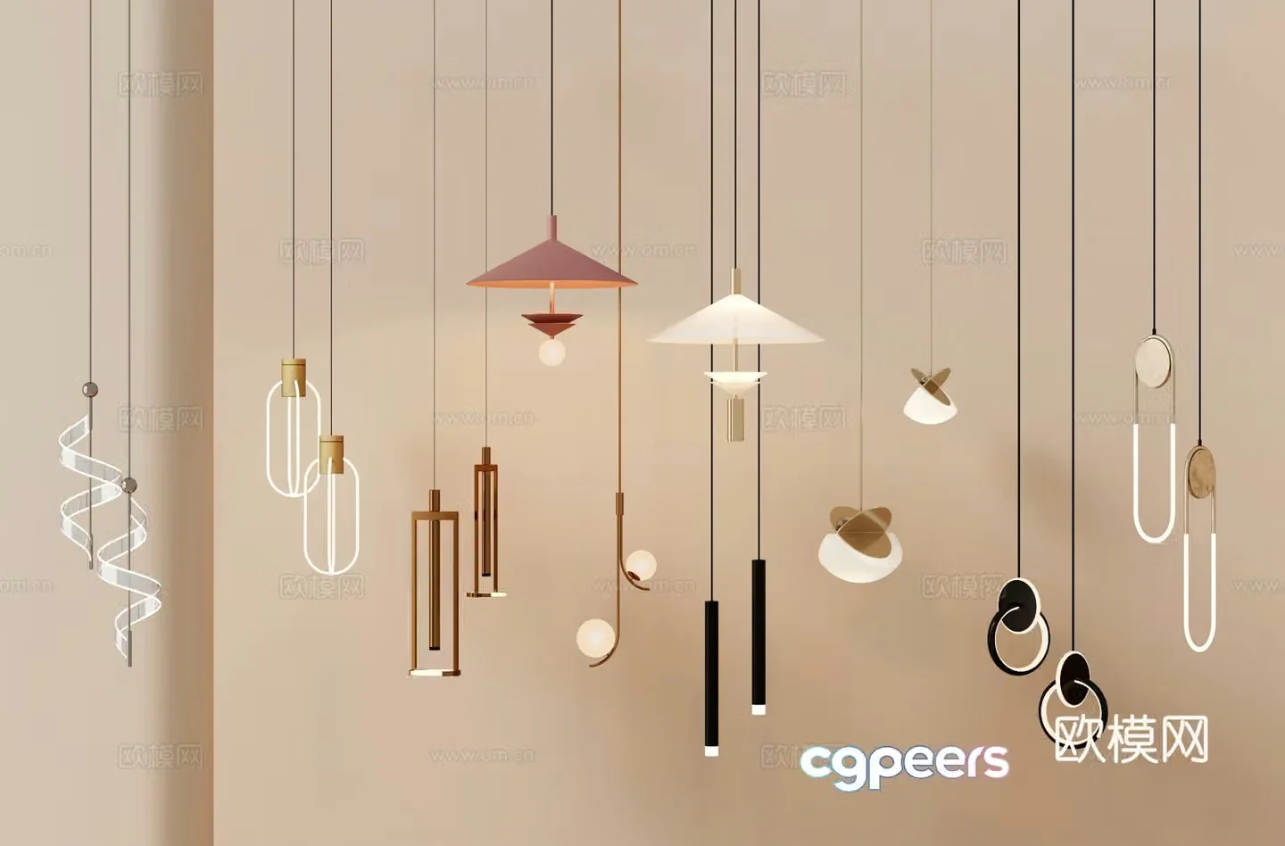 Modern small chandelier 3d model