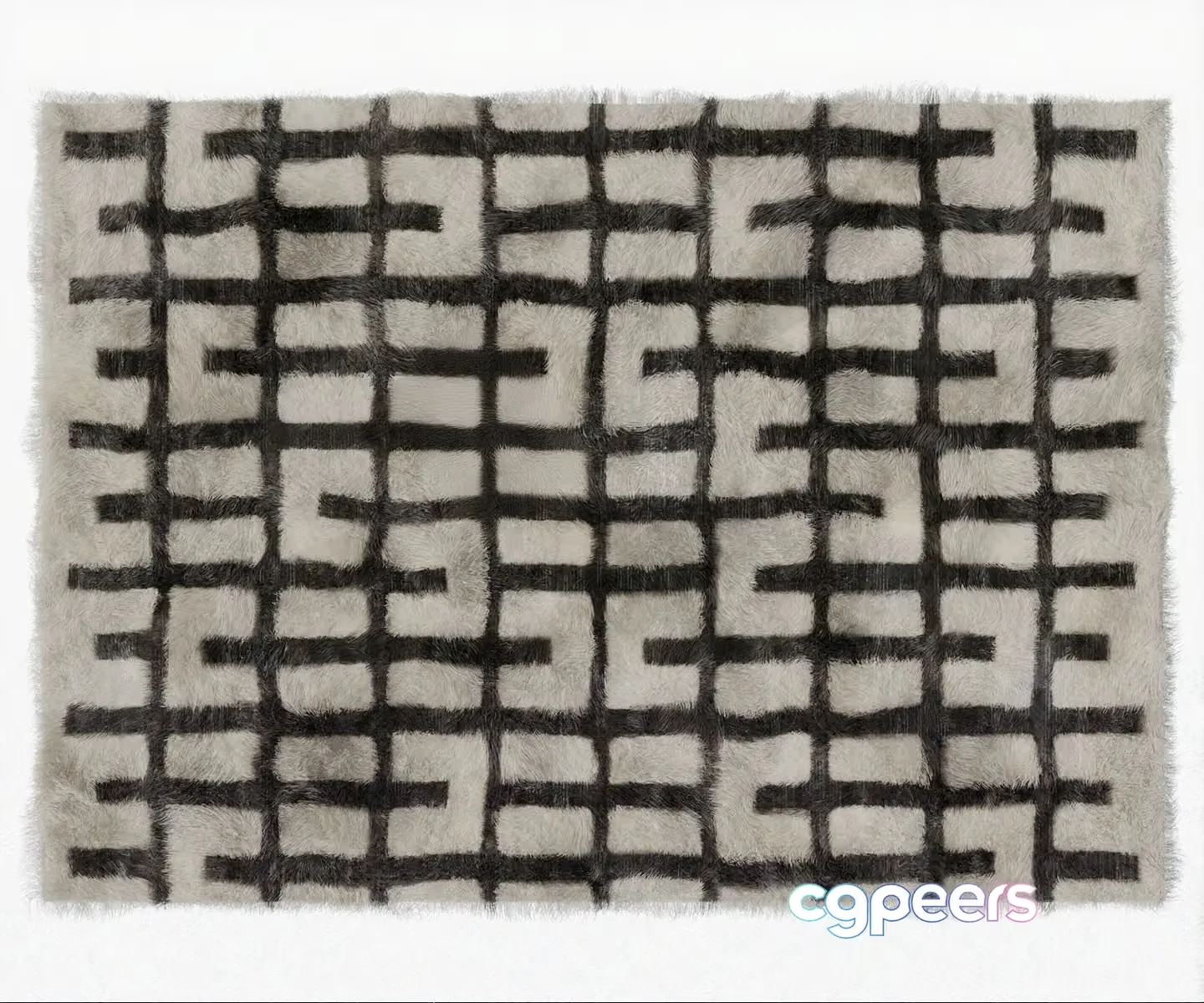 Fuzzy Rug With A Geometric Pattern 3D Model – 2643 – VRAY Render