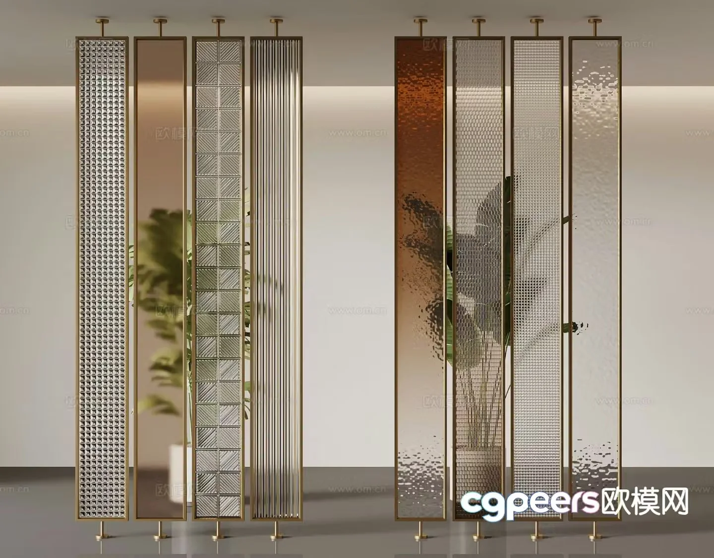 Modern glass partition 3d model