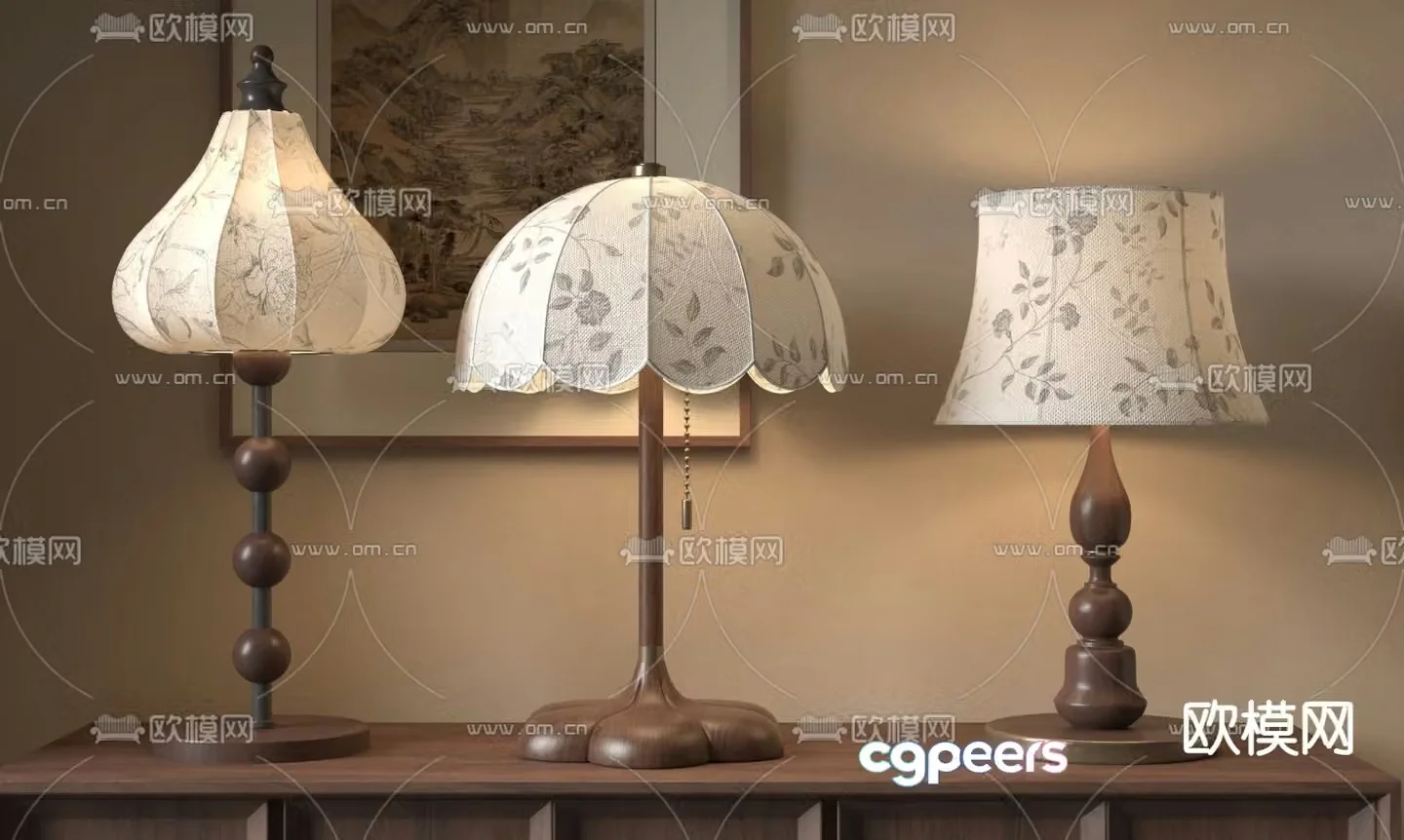 Medieval style desk lamp 3d model