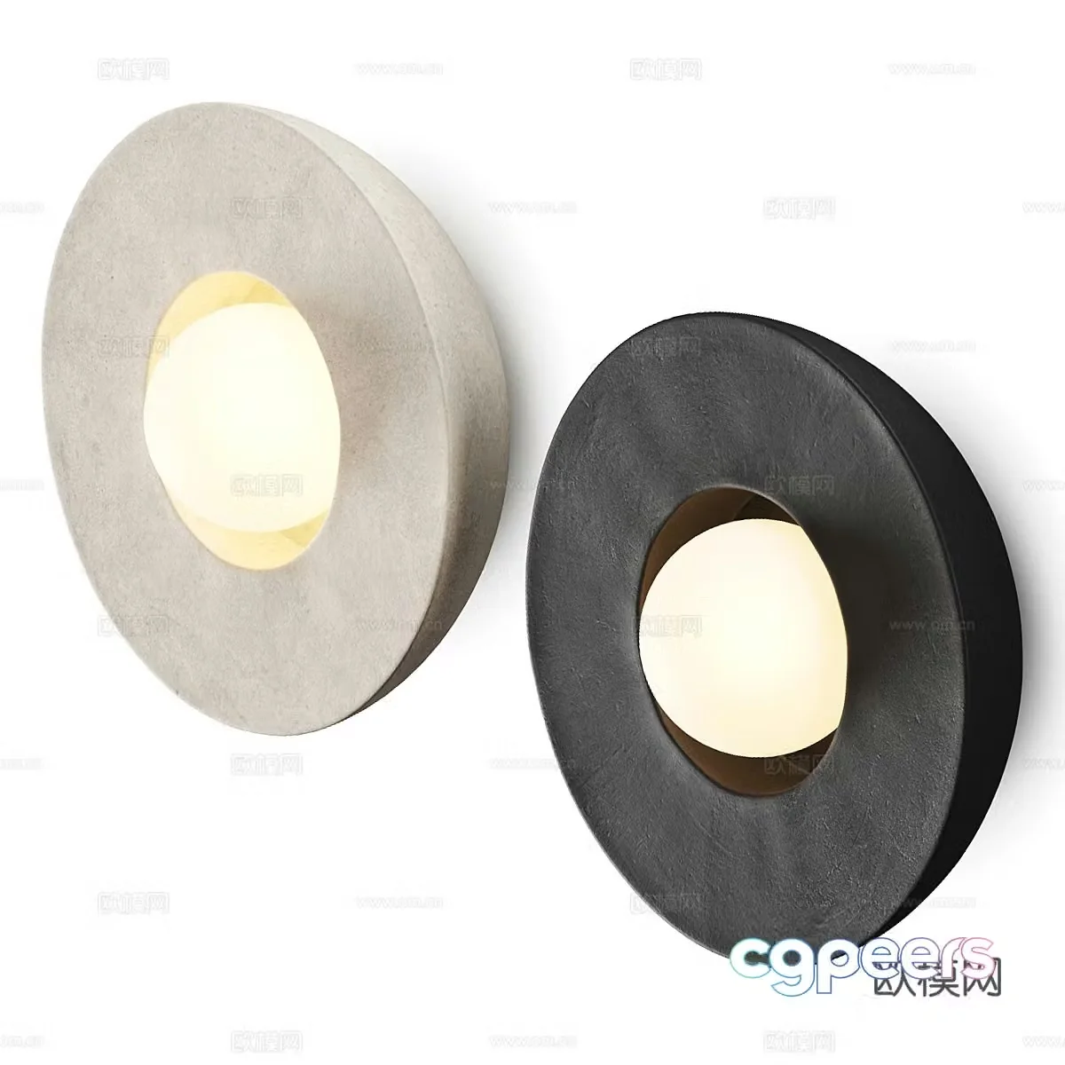 New Chinese Wavia Disc Wall Light 3D Model