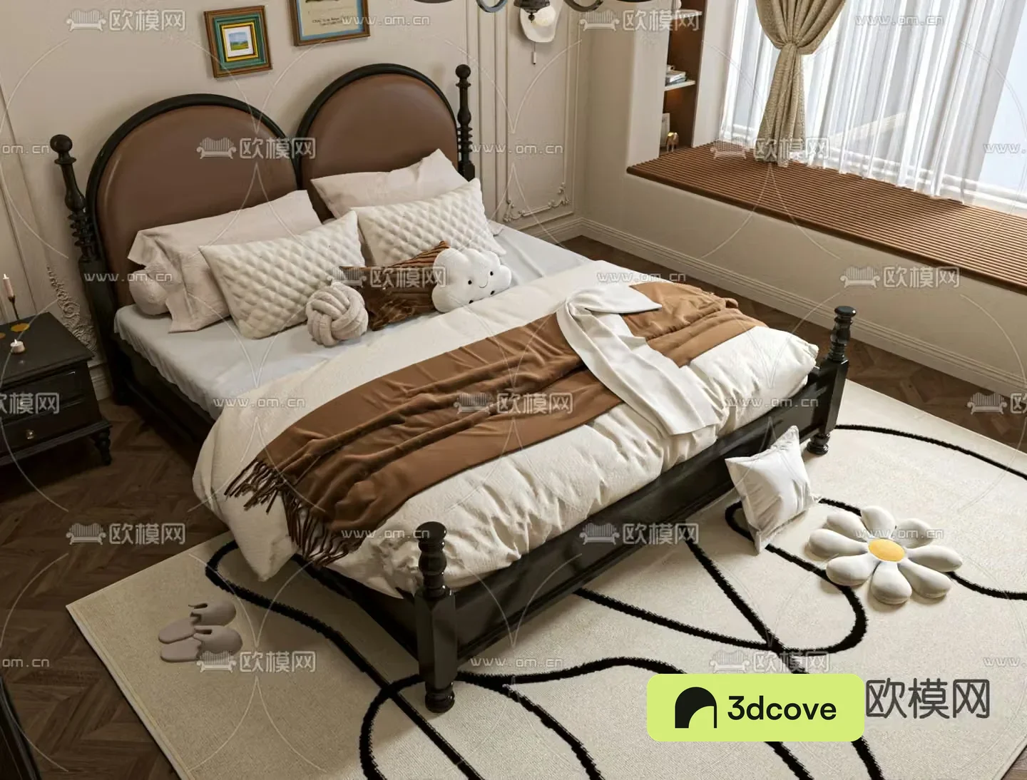 Medieval style double bed