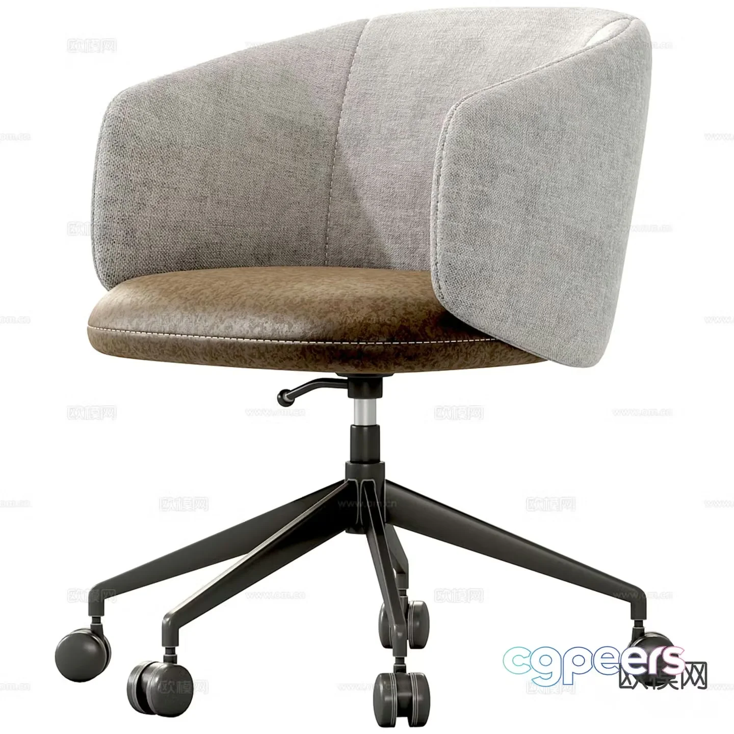 Crescent swivel chair office chair class chair 3d model