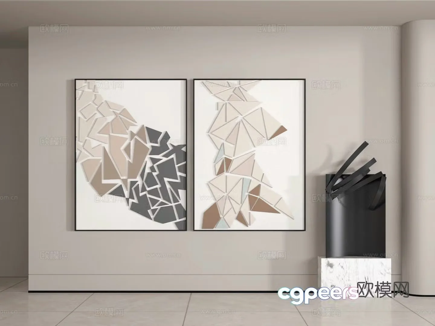 3D model of hanging painting