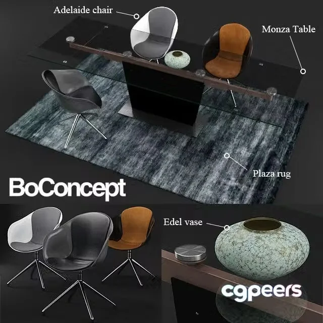 3ds Max Free – BoConcept Monza table and Adelaide chair