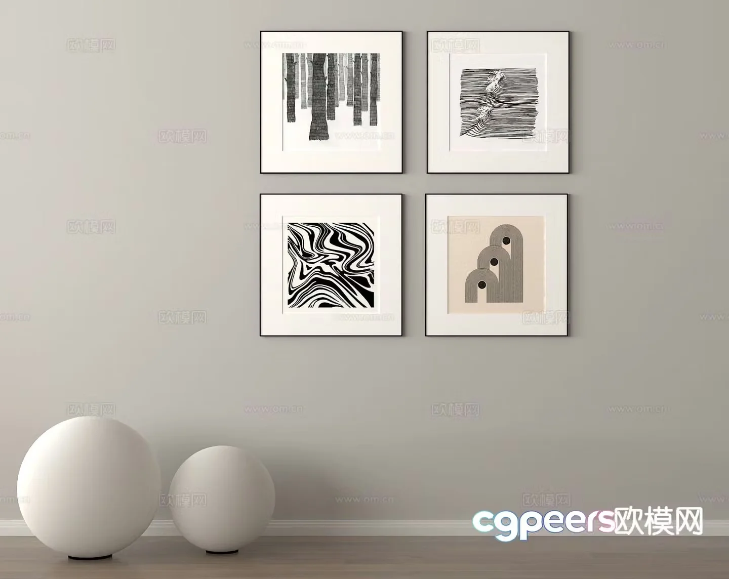 Art painting decorative painting combination painting 3d model
