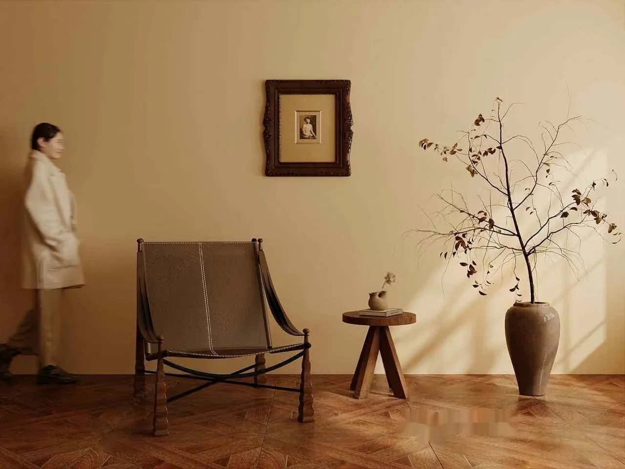 A Beige Chair 3D Model – 2345 – VRAY Render