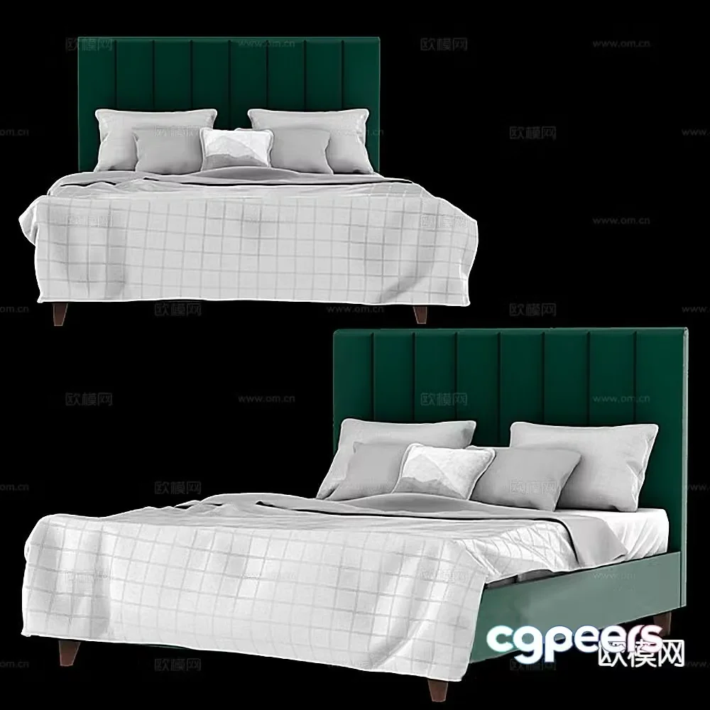 Modern double bed 3d model