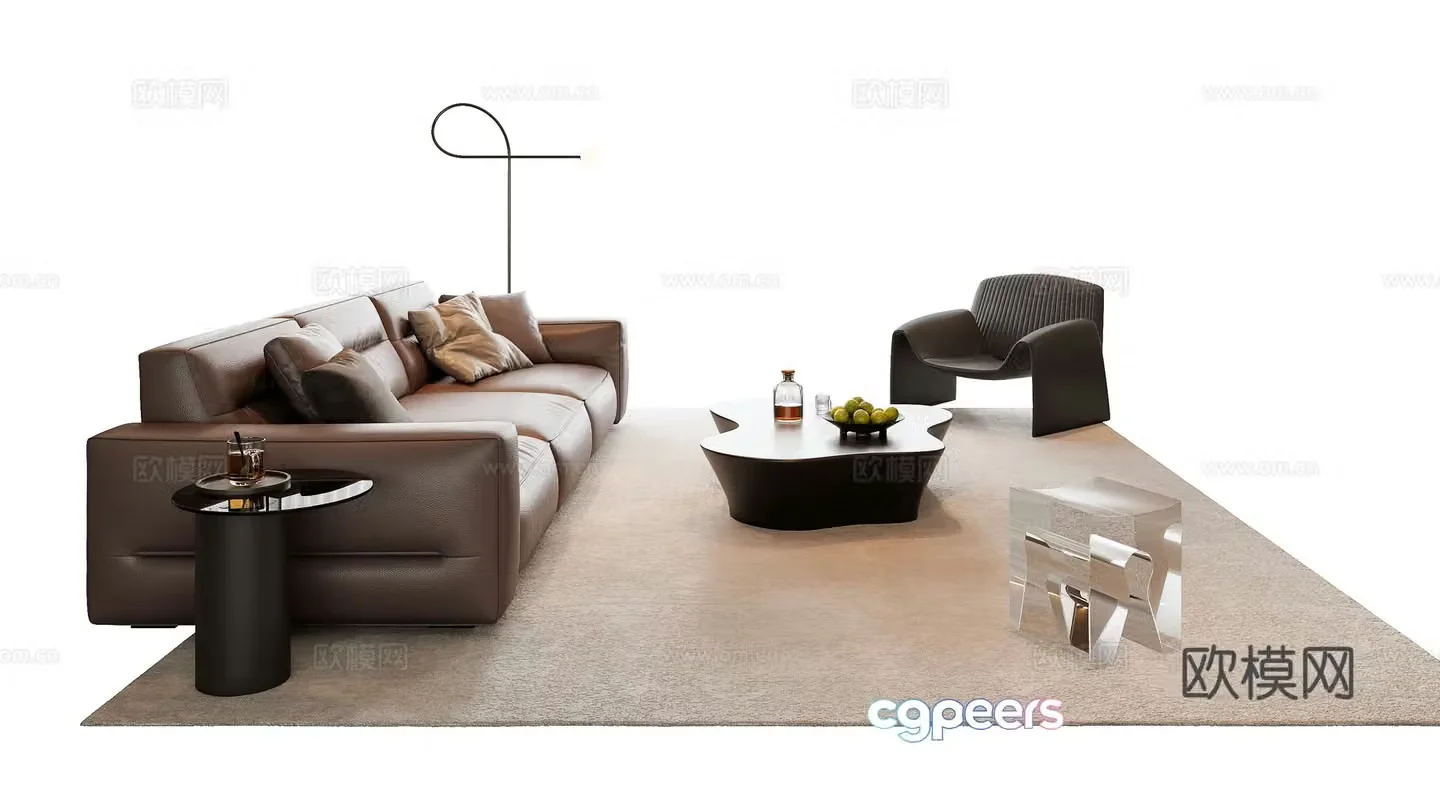 Italian sectional sofa 3d model