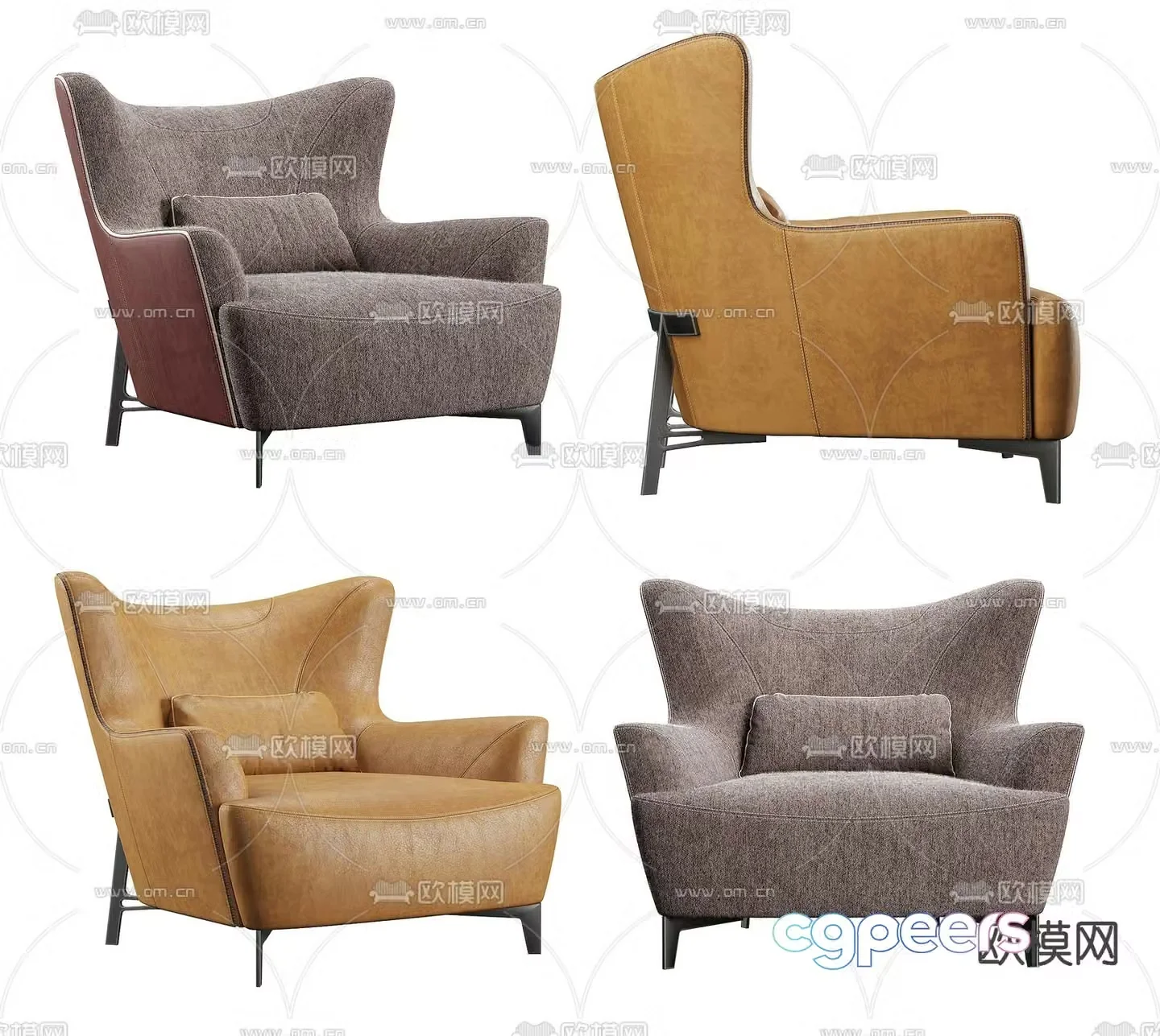 Modern single sofa 3d model