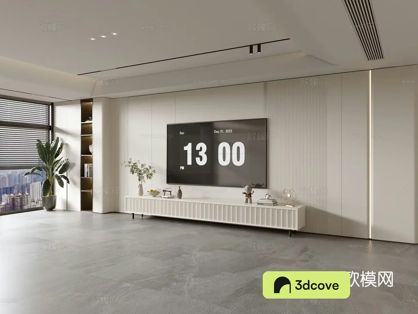 Modern creamy living room light luxury TV background wall creamy TV background wall full wall TV cabinet