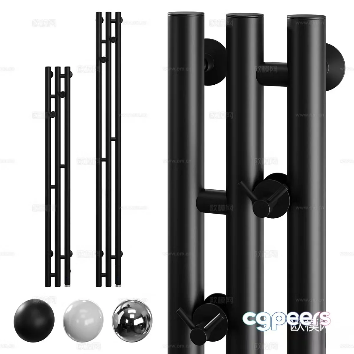Electric towel rack heated towel hanging 3d model